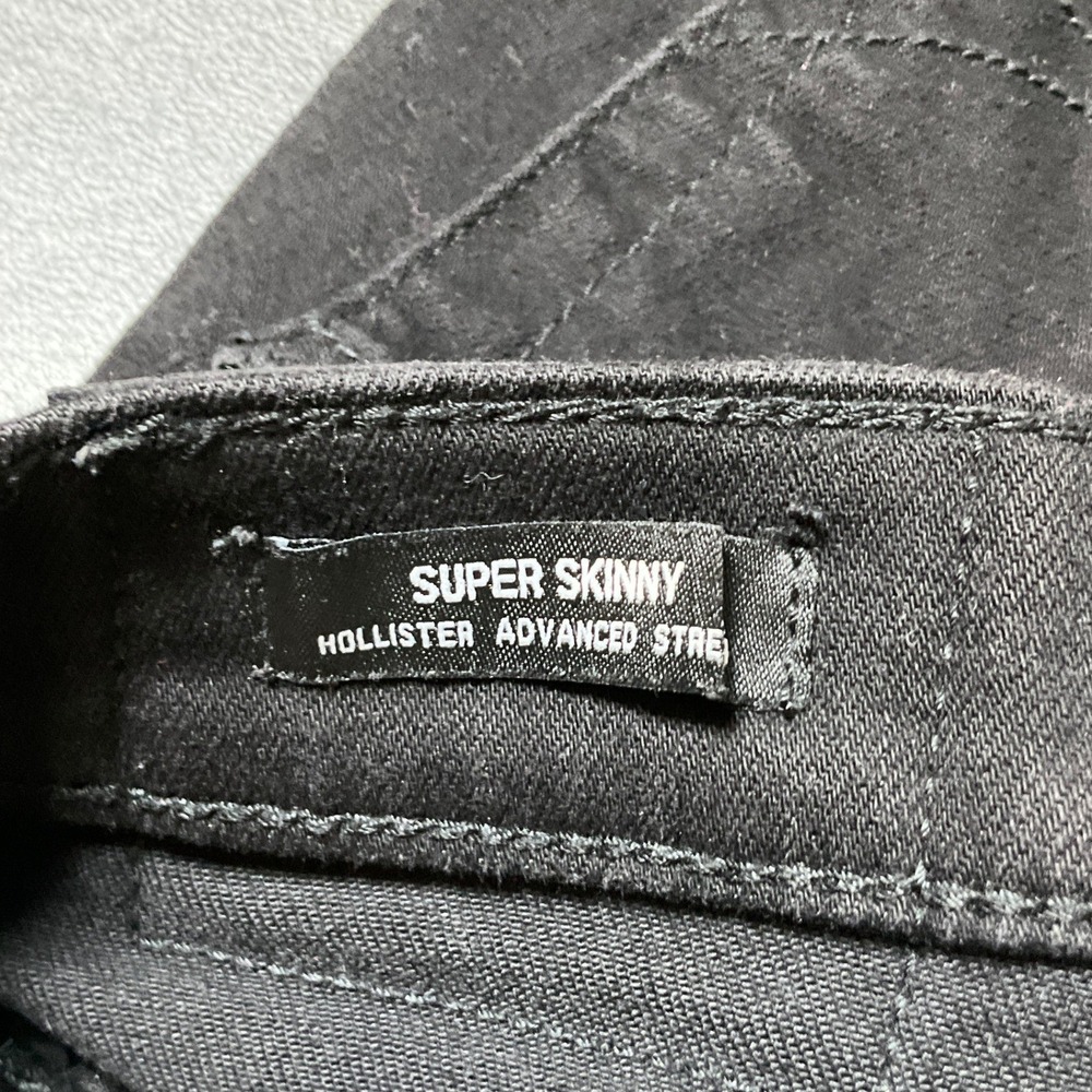 Hollister Super Skinny Jeans MEN 32x33 Black Cotton Blend Advanced Stretch Slim - Picture 4 of 11